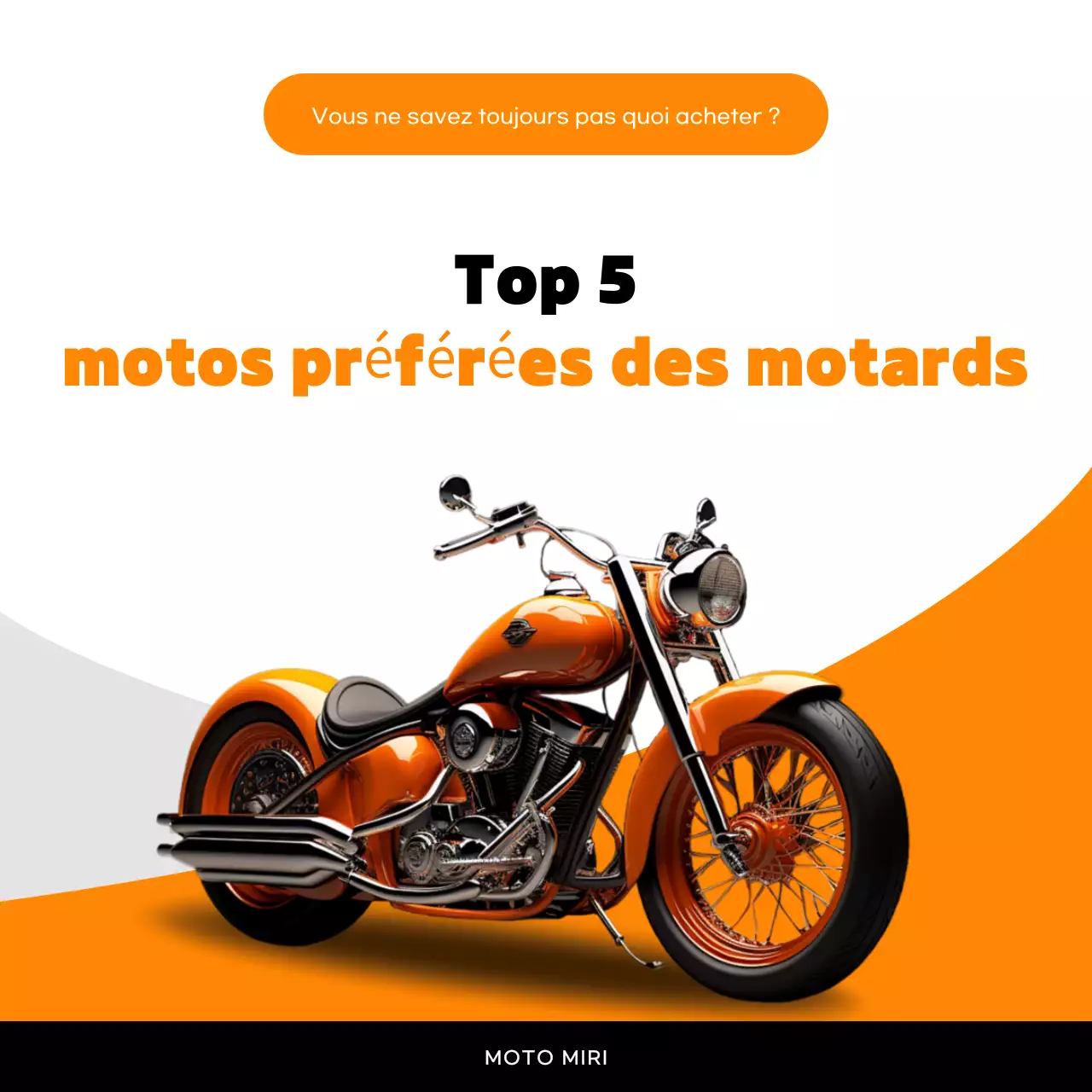 Publicité pour une moto moderne orange