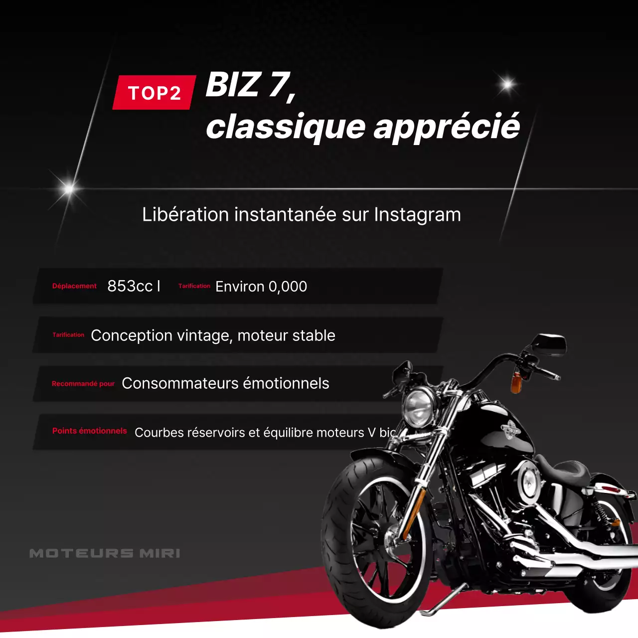 Publicité pour une moto moderne rouge