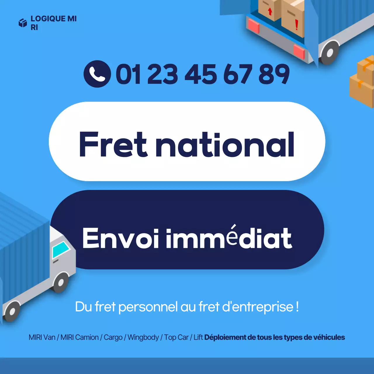 Promotion du transport de marchandises Blue Baby