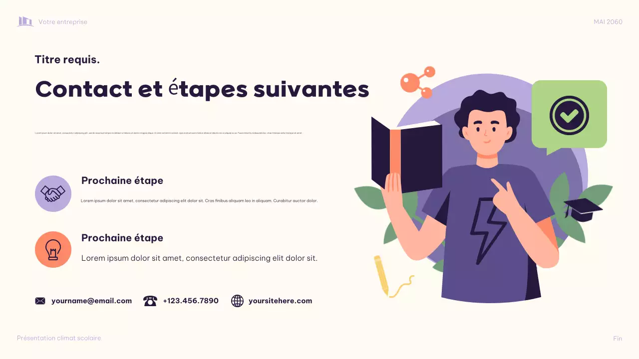 Présentation illustrative violette : Transformer ensemble le climat scolaire