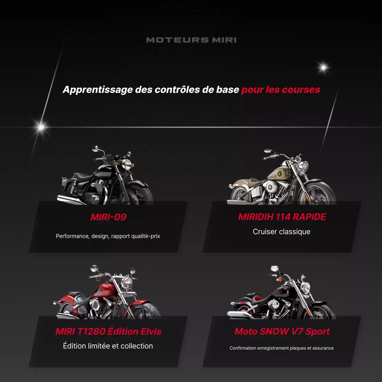 Publicité pour une moto moderne rouge