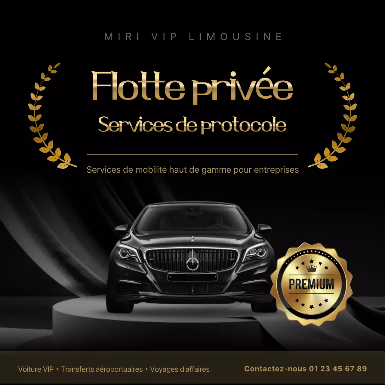 Publicité pour une voiture de luxe noire