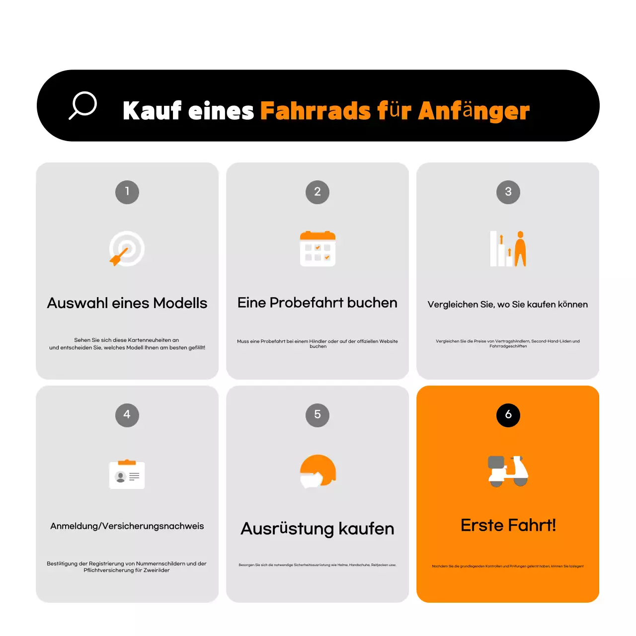 Orange moderne Motorradwerbung