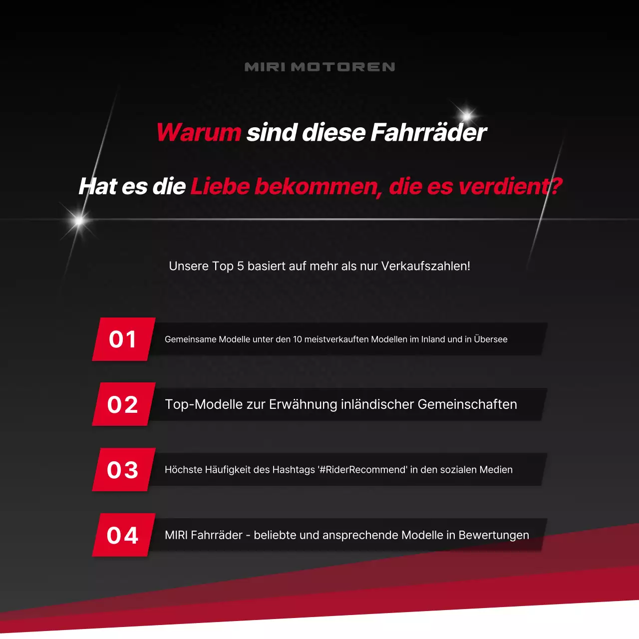 Rote moderne Motorradwerbung