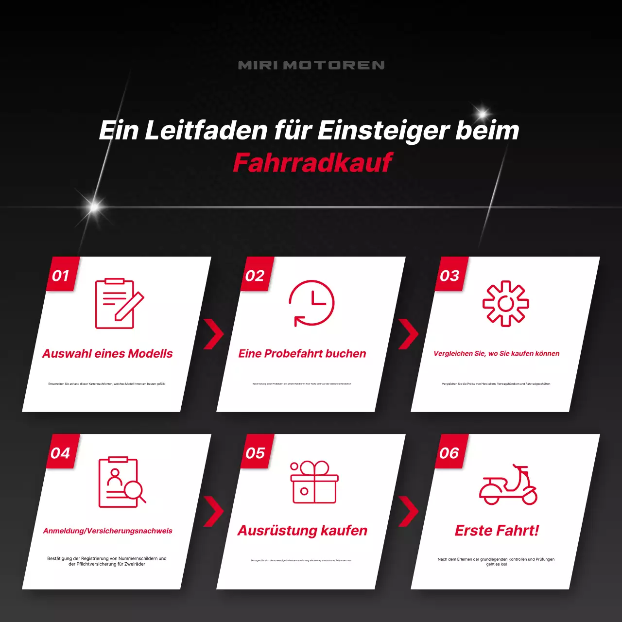 Rote moderne Motorradwerbung