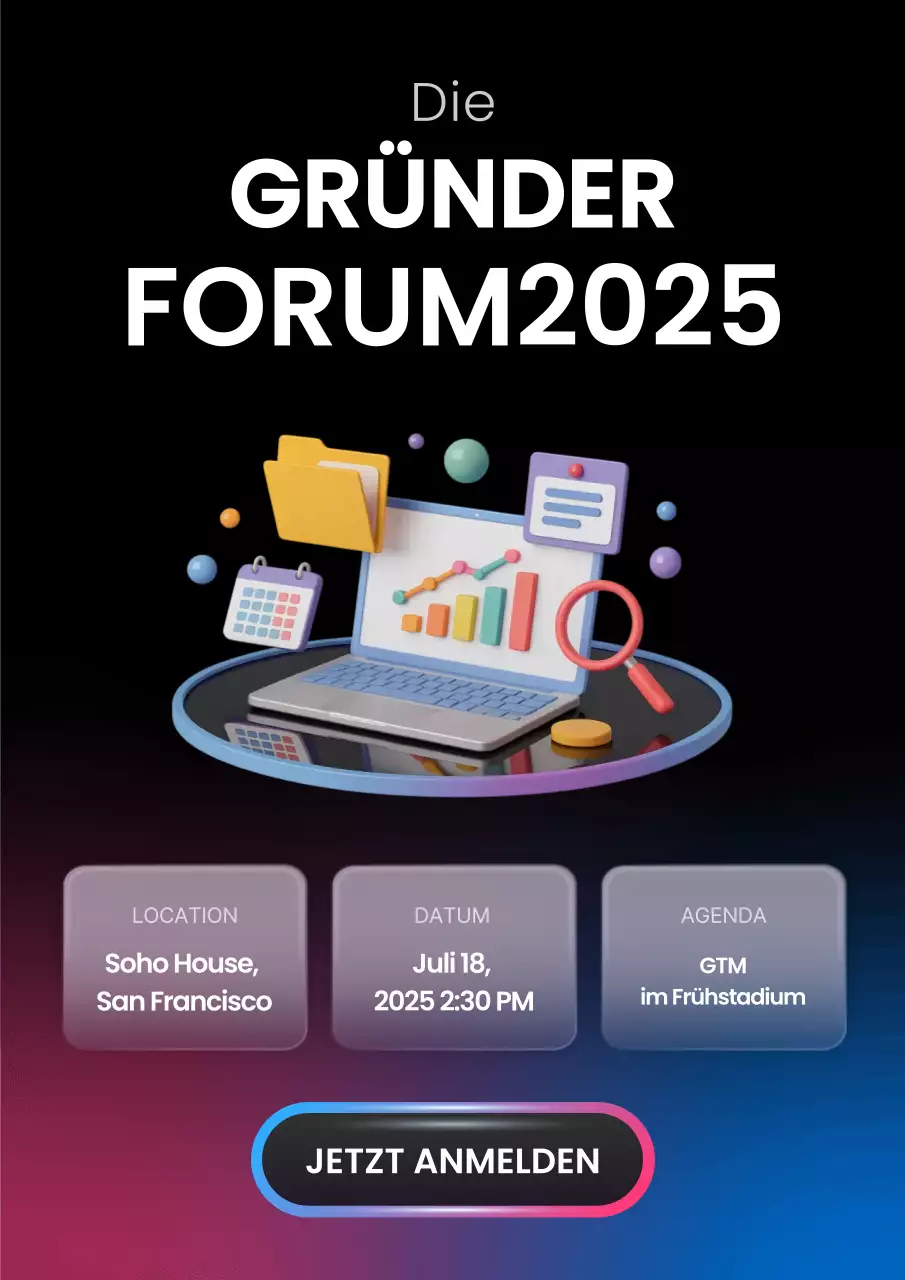 Unternehmensregistrierung im Farbverlauf-3D-Stil