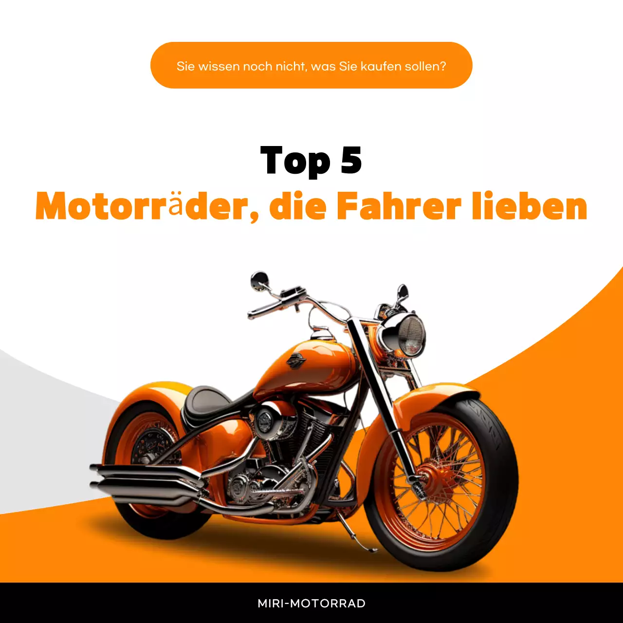 Orange moderne Motorradwerbung