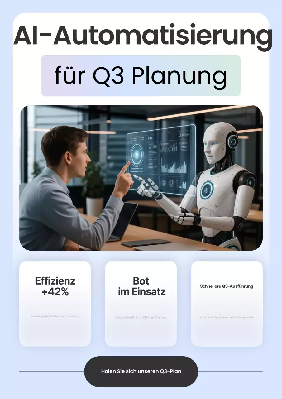 Blauer Farbverlauf im futuristischen Stil der KI-Planung