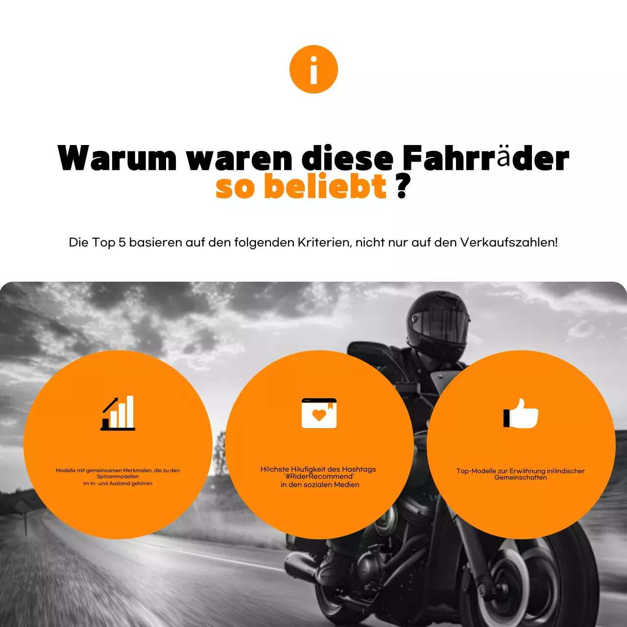 Orange moderne Motorradwerbung