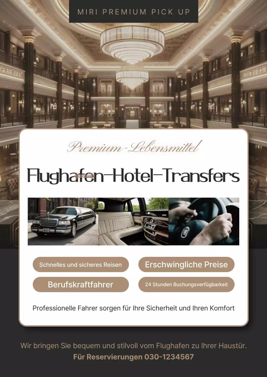 Förderung eines luxuriösen Abholservices vom Flughafen