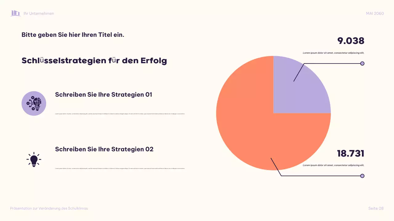 Lila Illustrative: Gemeinsam das Schulklima verändern Präsentation