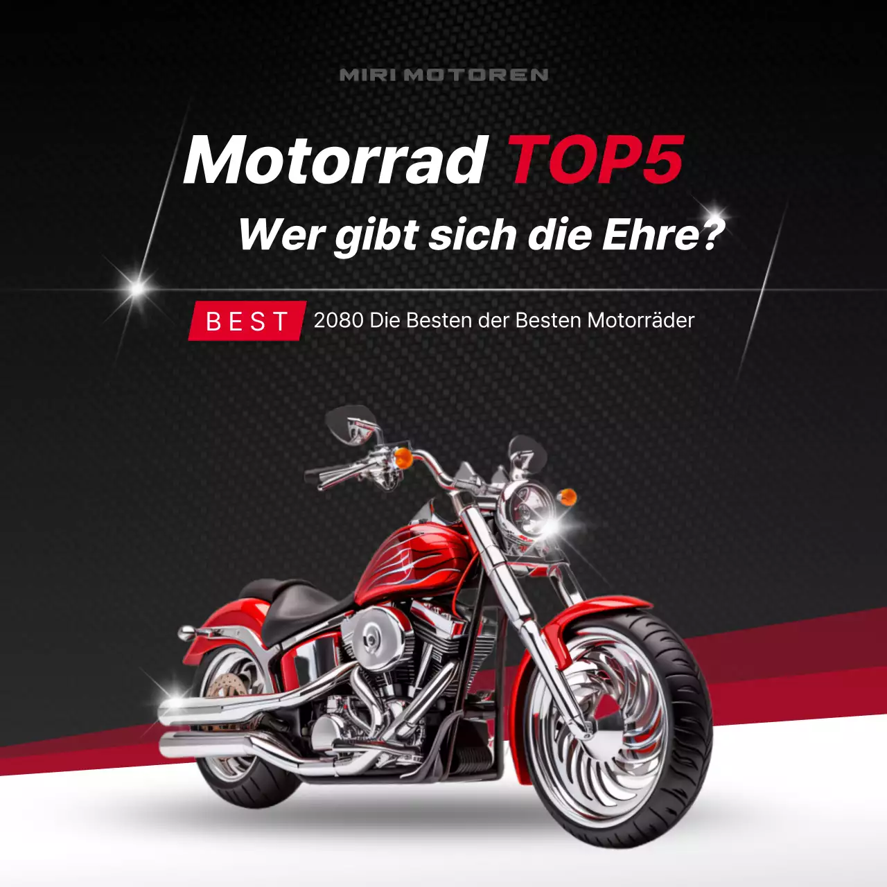 Rote moderne Motorradwerbung