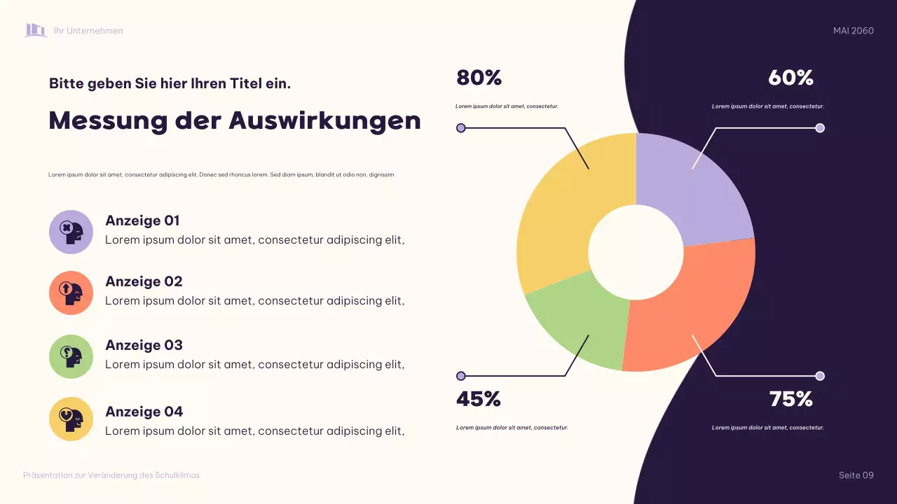 Lila Illustrative: Gemeinsam das Schulklima verändern Präsentation