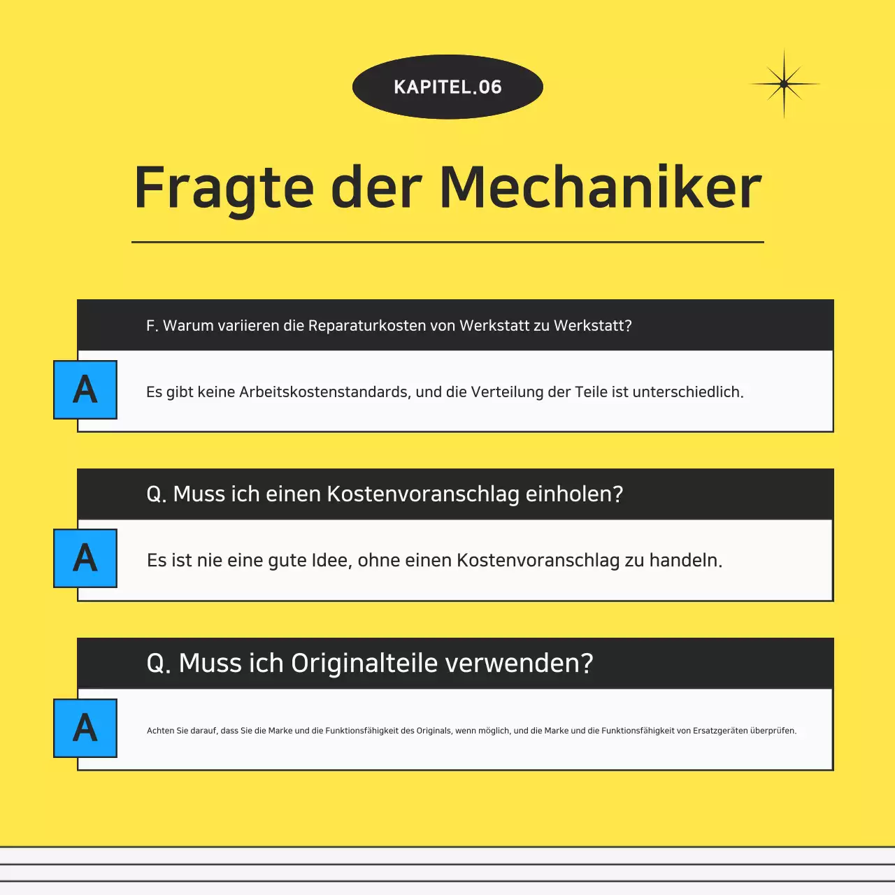 Gelbe kitschige Motorrad-Reparatur-Anzeige