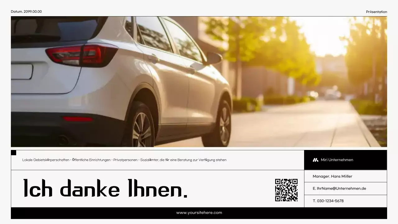 Schwarze moderne Autowerbung