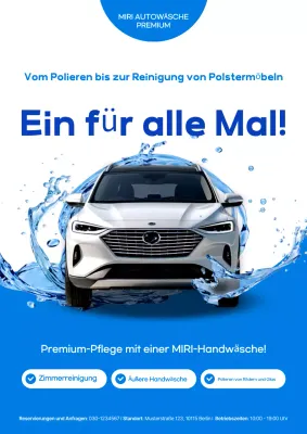 Blaue moderne Autowaschwerbung