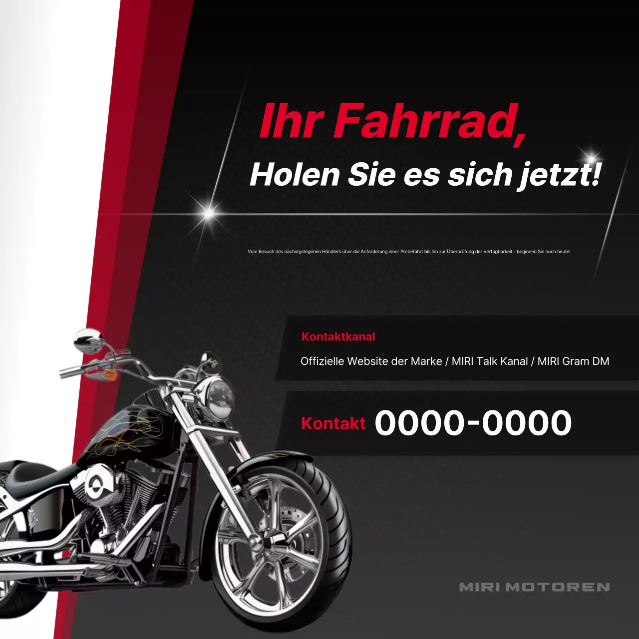 Rote moderne Motorradwerbung