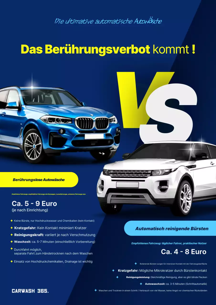 Blaue moderne Autowaschwerbung