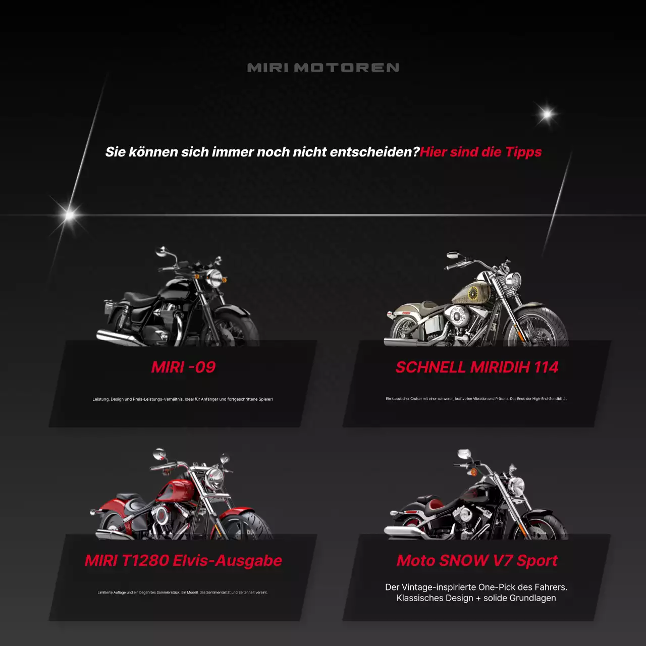 Rote moderne Motorradwerbung