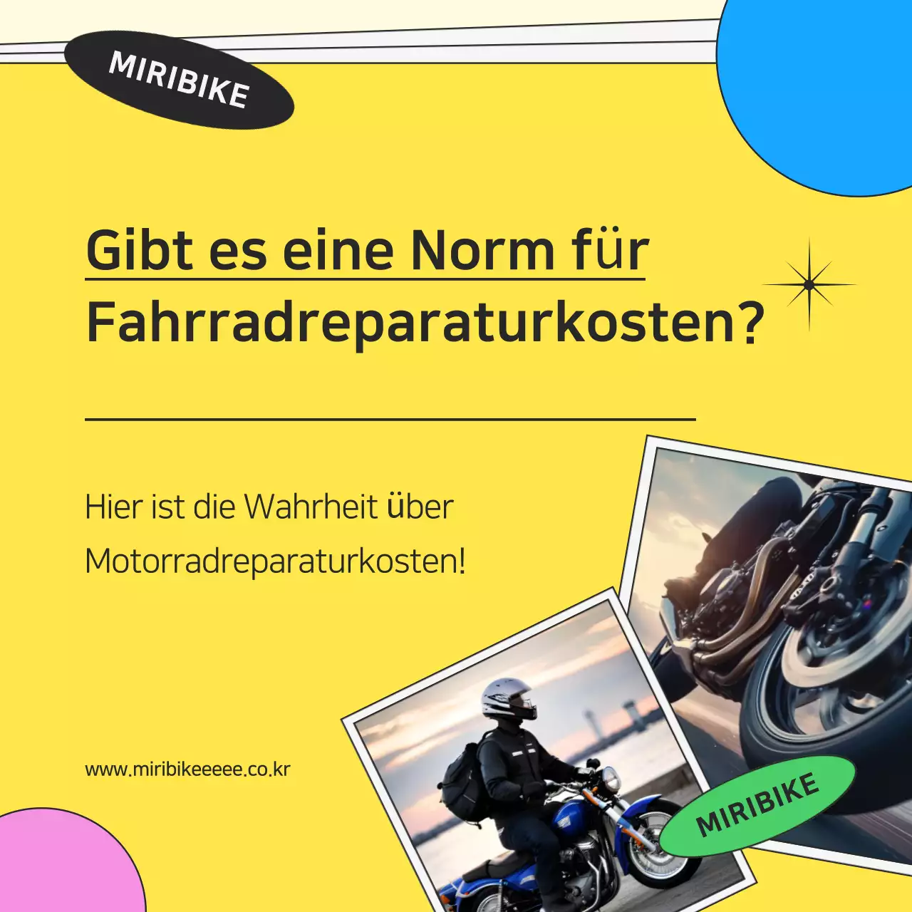 Gelbe kitschige Motorrad-Reparatur-Anzeige