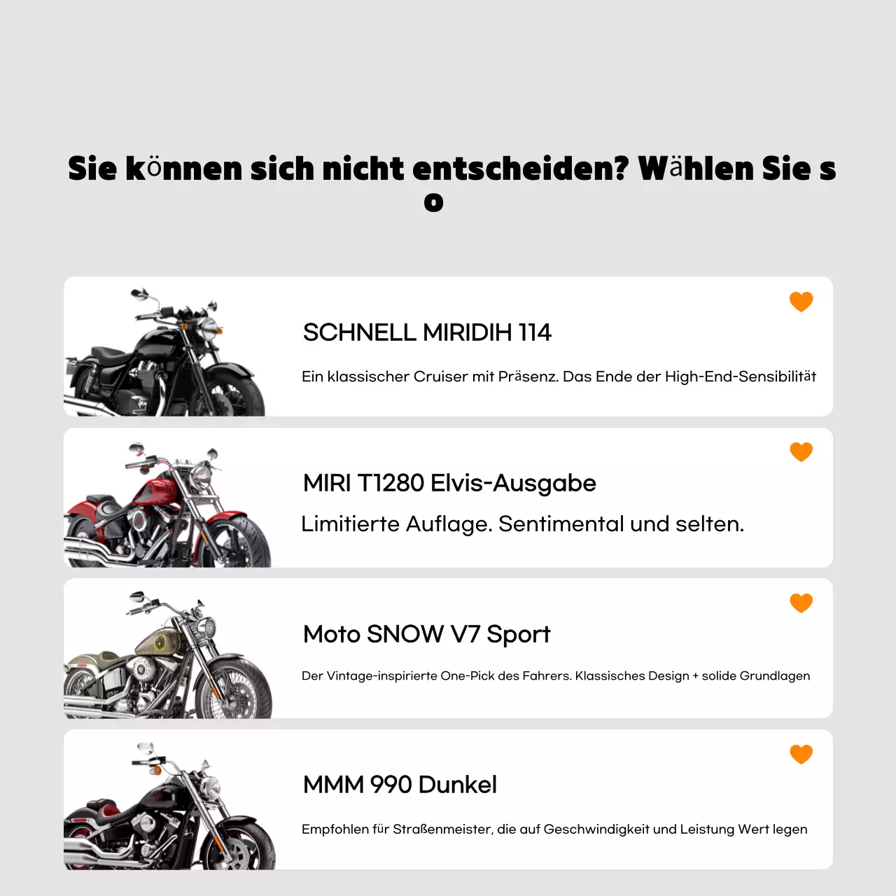 Orange moderne Motorradwerbung