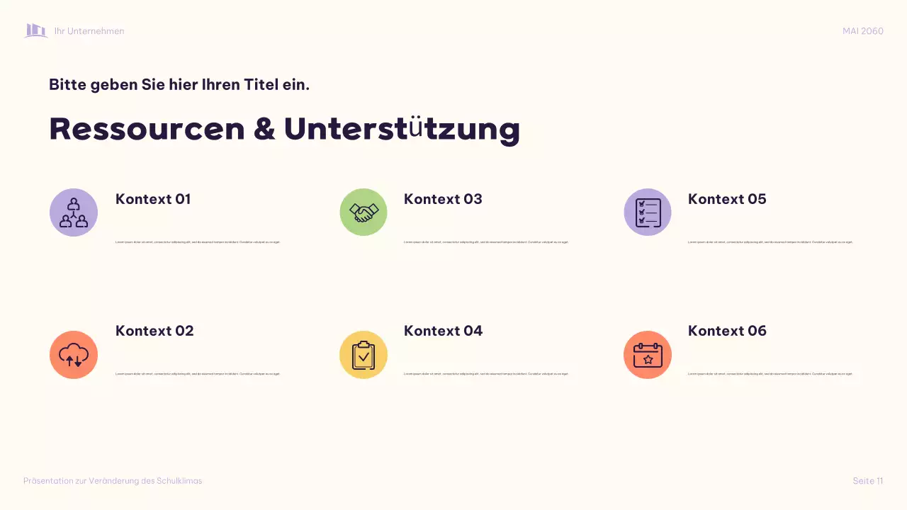 Lila Illustrative: Gemeinsam das Schulklima verändern Präsentation