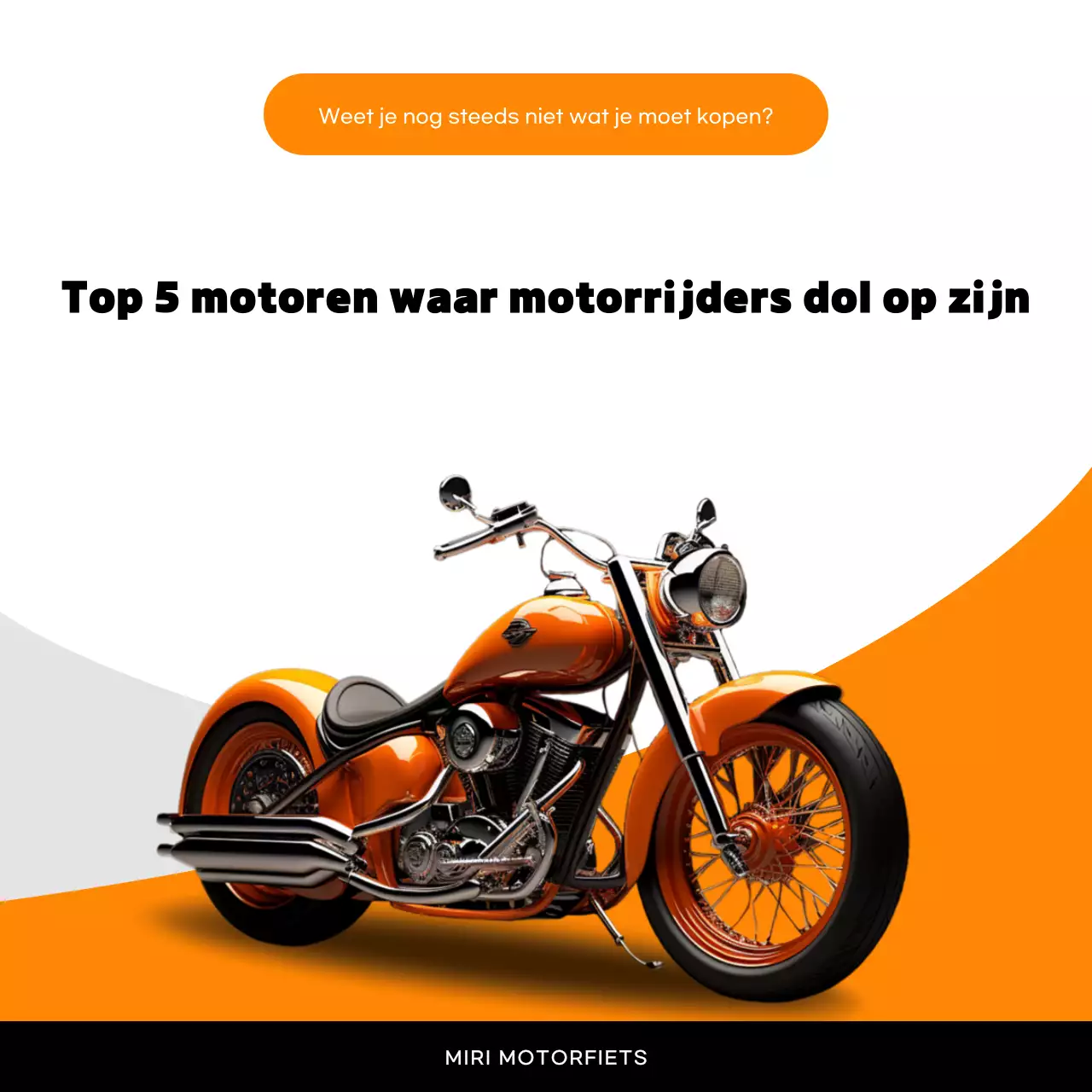 Oranje moderne motorfietsadvertentie