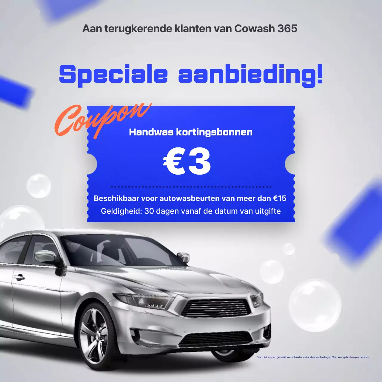 Korting op Blue Modern Car Wash