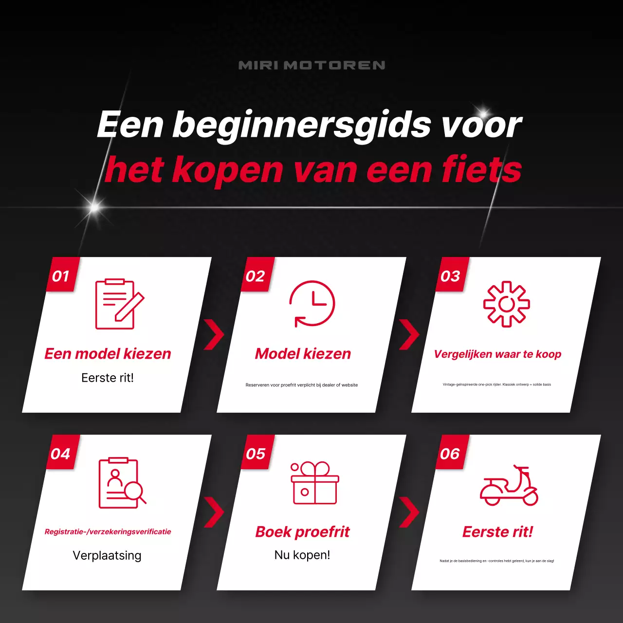 Rode moderne motorfietsadvertentie