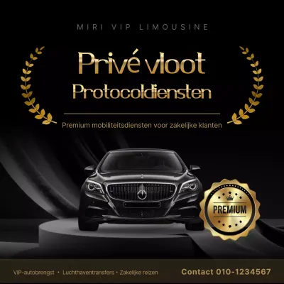 Advertentie voor zwarte luxe auto's