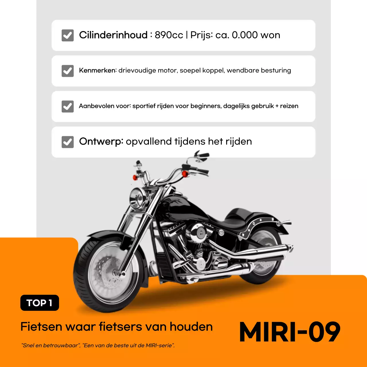 Oranje moderne motorfietsadvertentie
