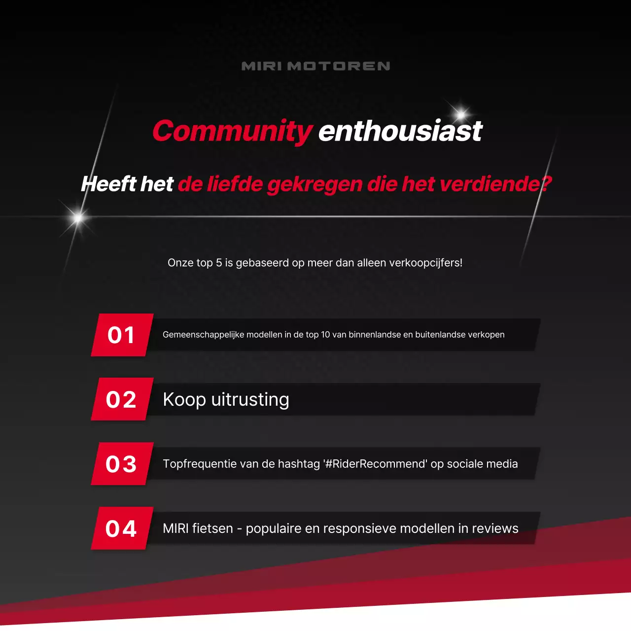 Rode moderne motorfietsadvertentie