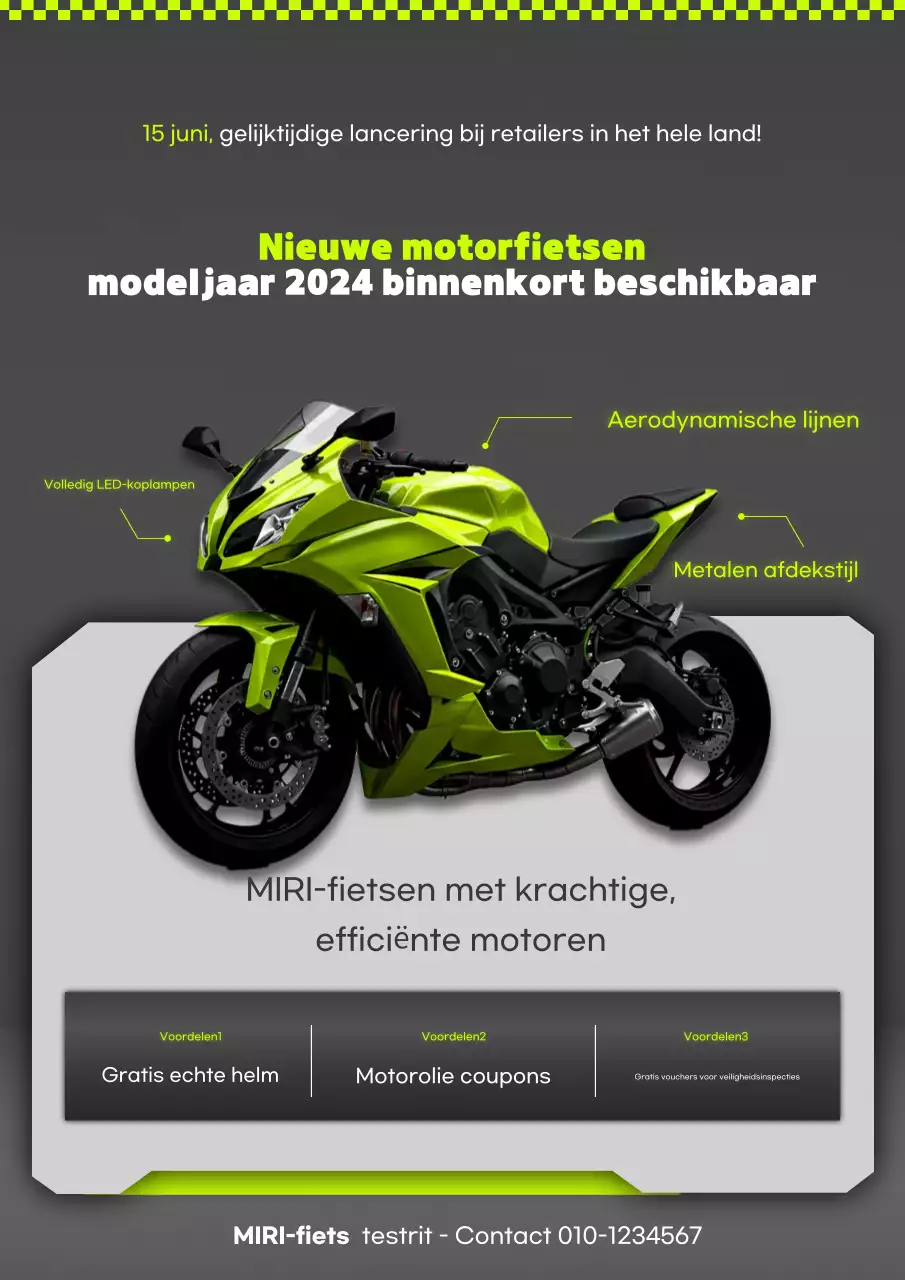 Aankondiging van de lancering van het nieuwe Neon Modern Bike-model