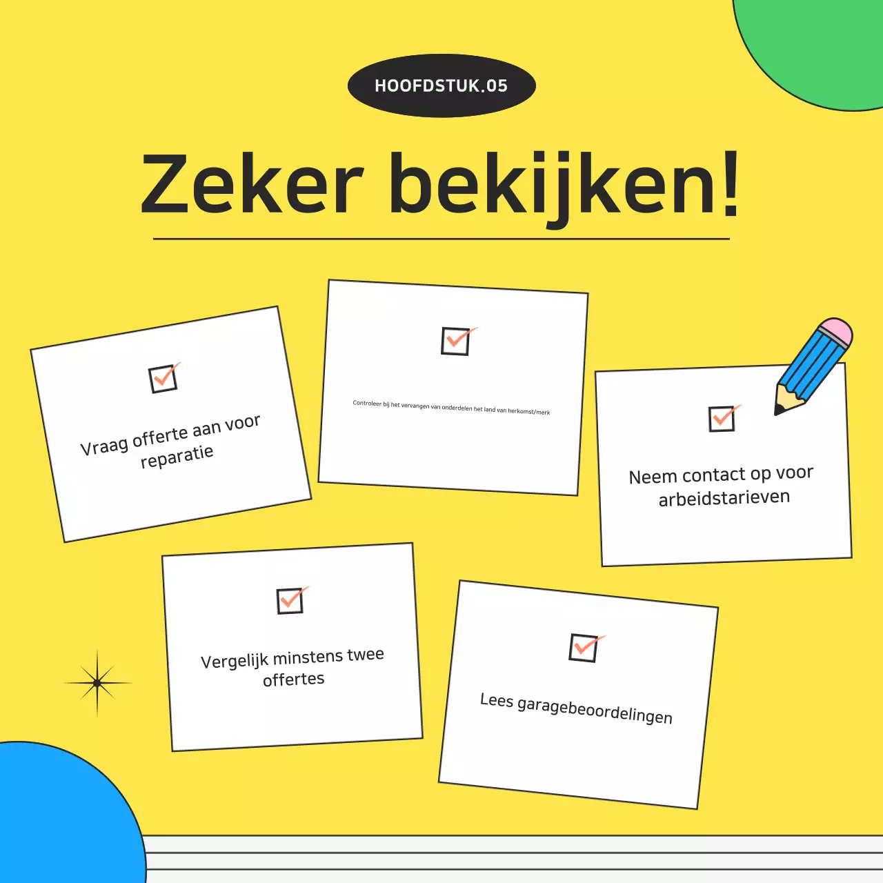 Gele kitscherige motorreparatie-advertentie