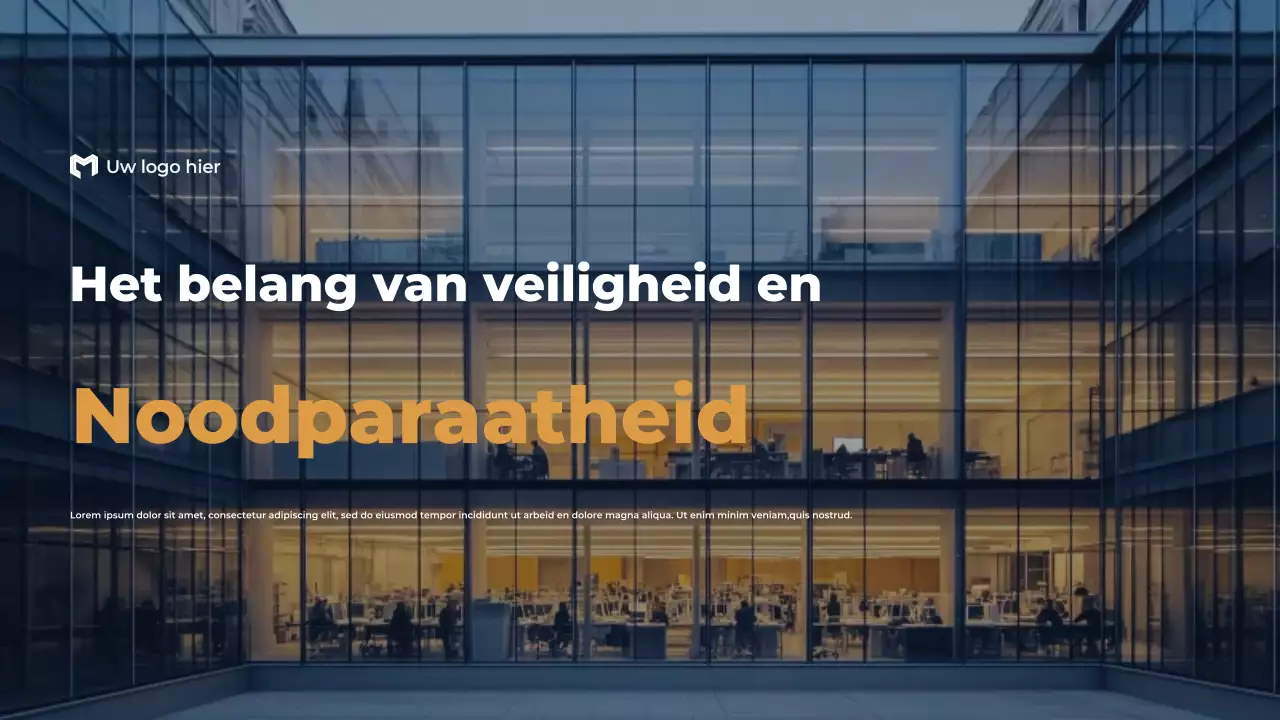 Blue Modern Het belang van veiligheid en noodparaatheid Presentatie