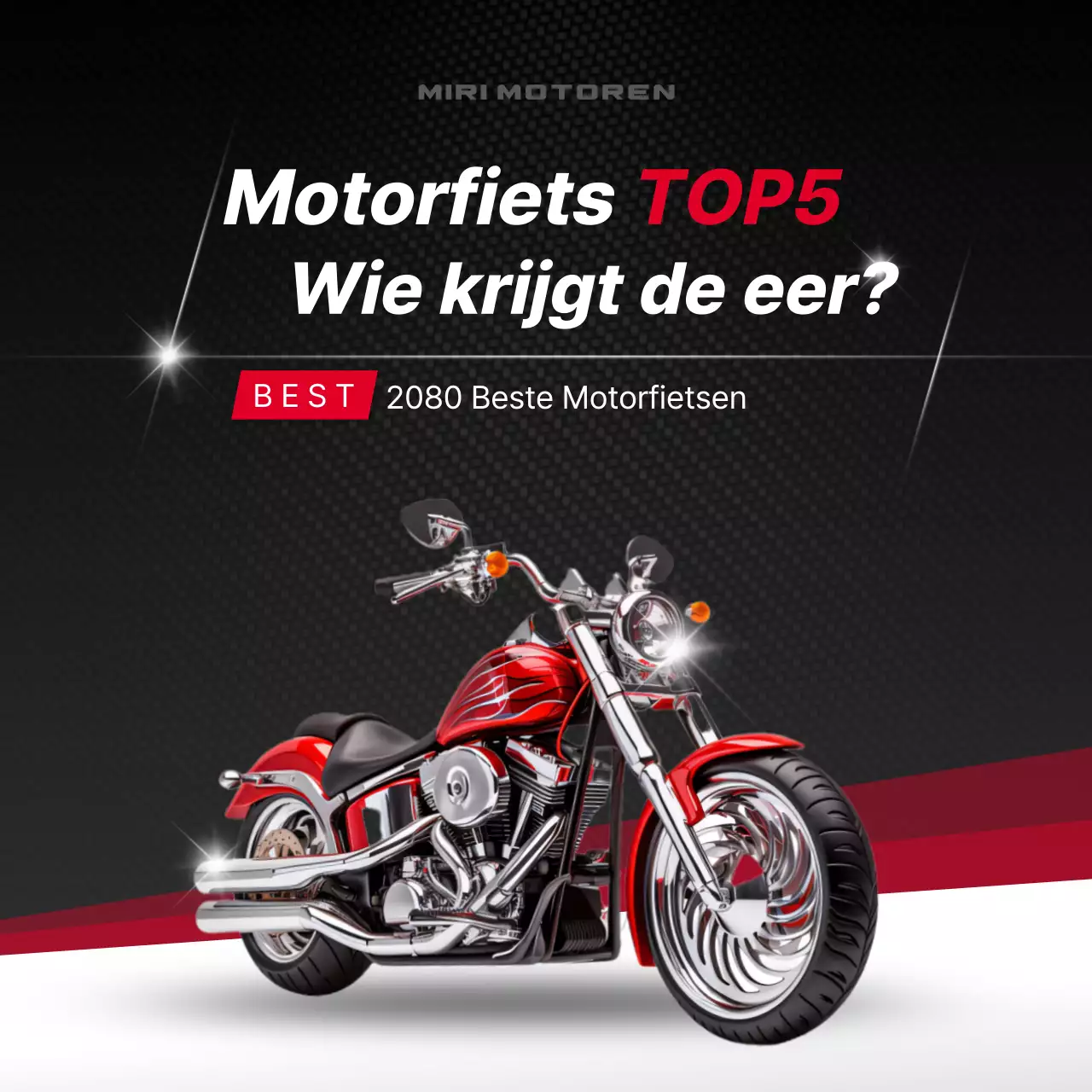 Rode moderne motorfietsadvertentie