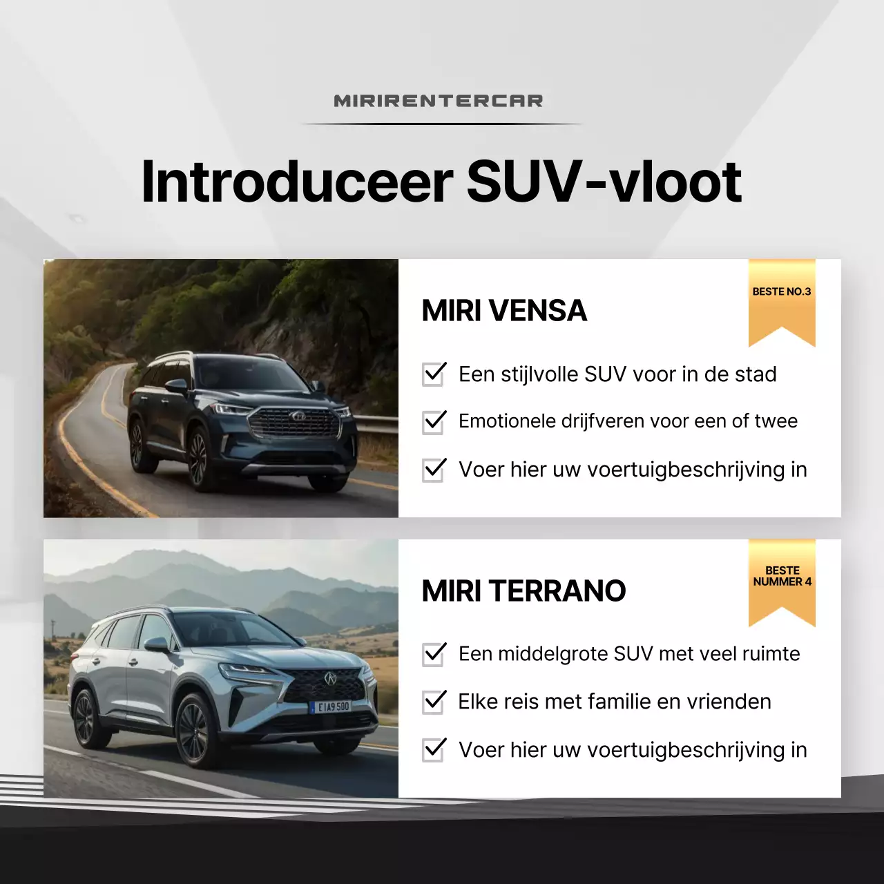 Witte moderne auto-advertentie