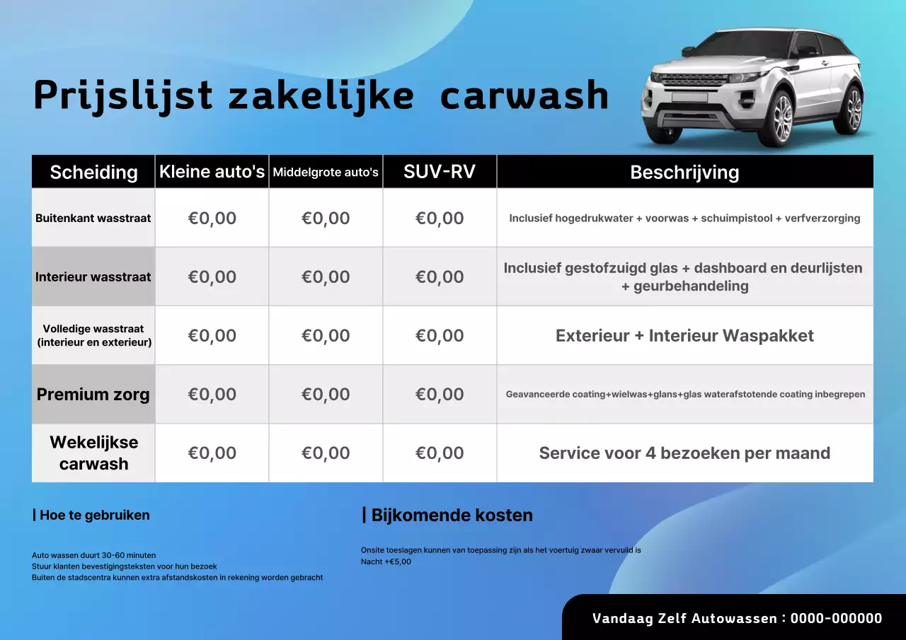 Sky Blue Clean Autowas Servicegids