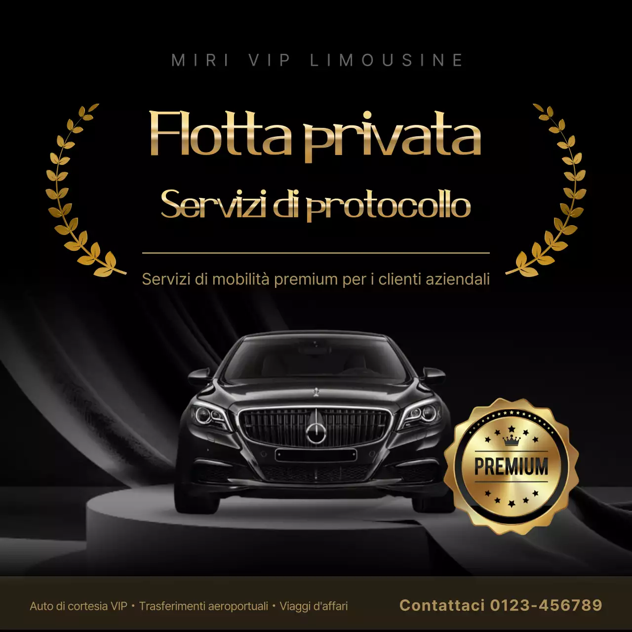 Pubblicità di un'auto di lusso nera