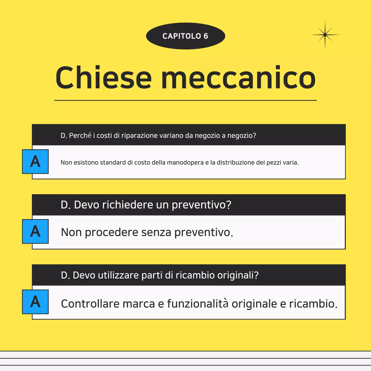 Annuncio kitsch giallo per la riparazione di motociclette