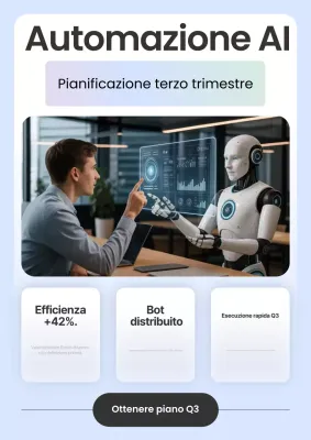 Pianificazione AI in stile futuristico con gradiente blu