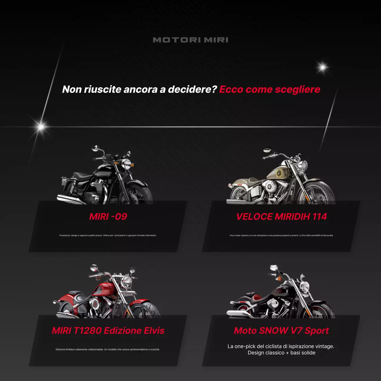 Pubblicità di motocicletta moderna rossa