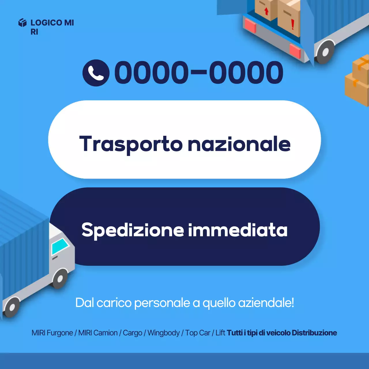 Promozione trasporto merci Blue Baby