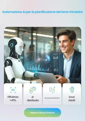 Promozione della pianificazione AI in stile futuristico con gradiente blu