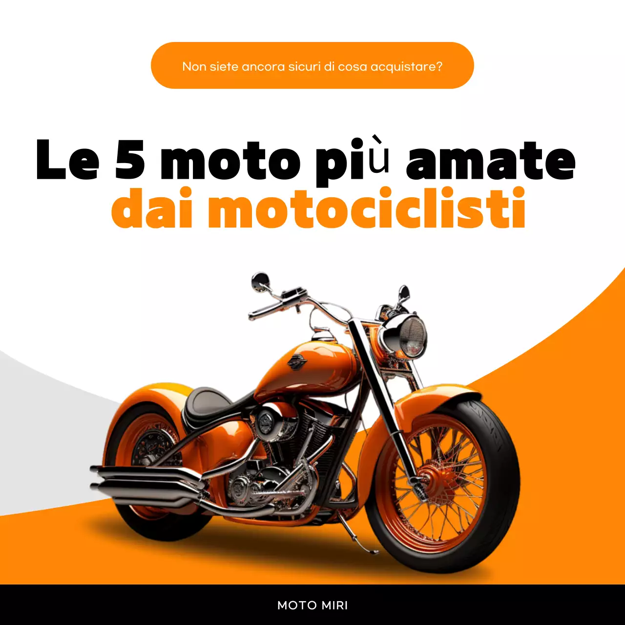 Pubblicità di motocicletta moderna arancione