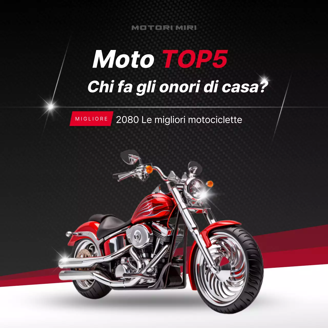Pubblicità di motocicletta moderna rossa