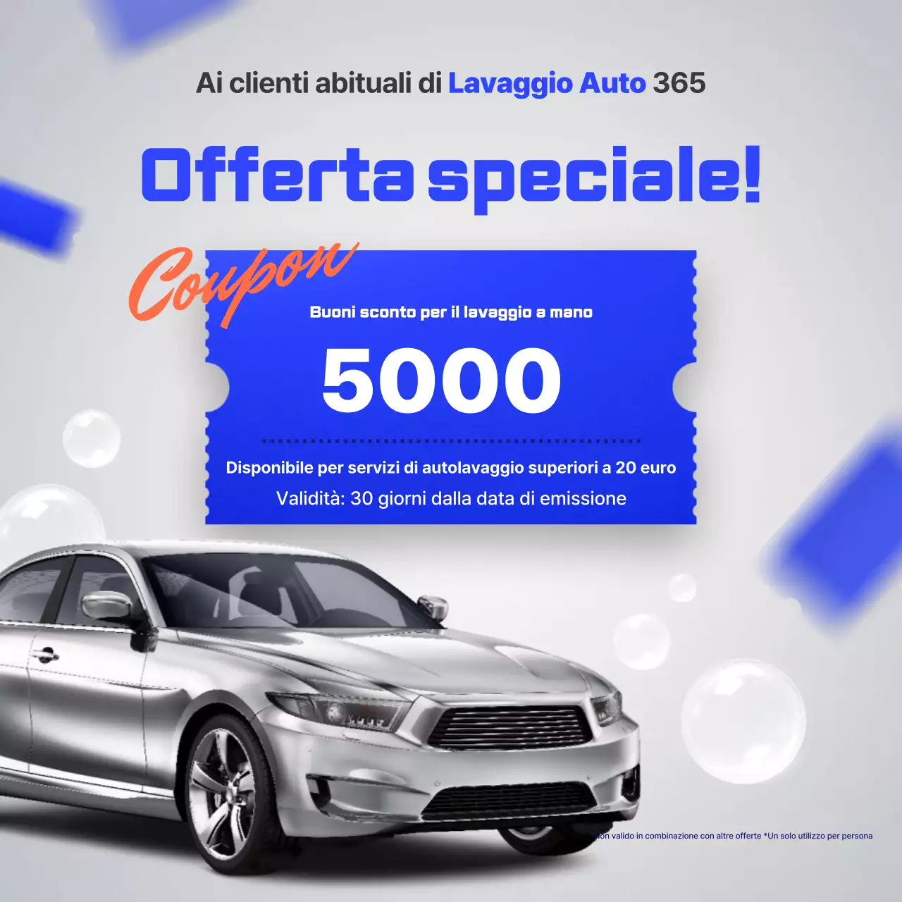 Sconto per autolavaggio Blue Modern