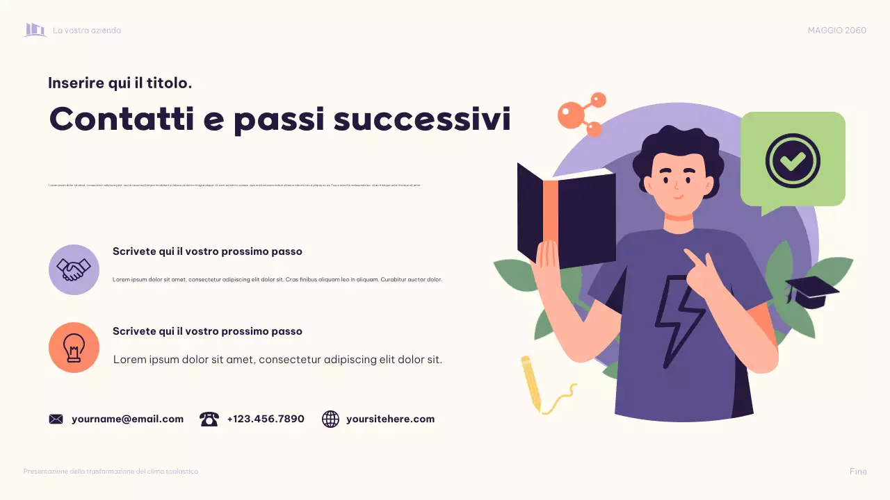 Presentazione illustrativa viola "Trasformare insieme il clima scolastico"