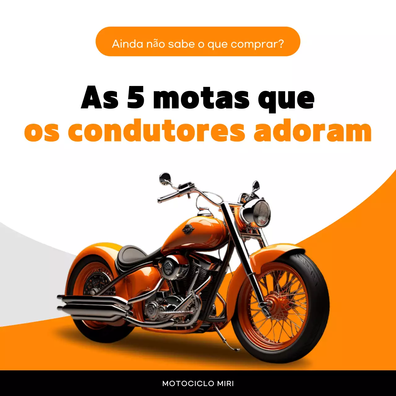 Anúncio de motocicleta moderna laranja