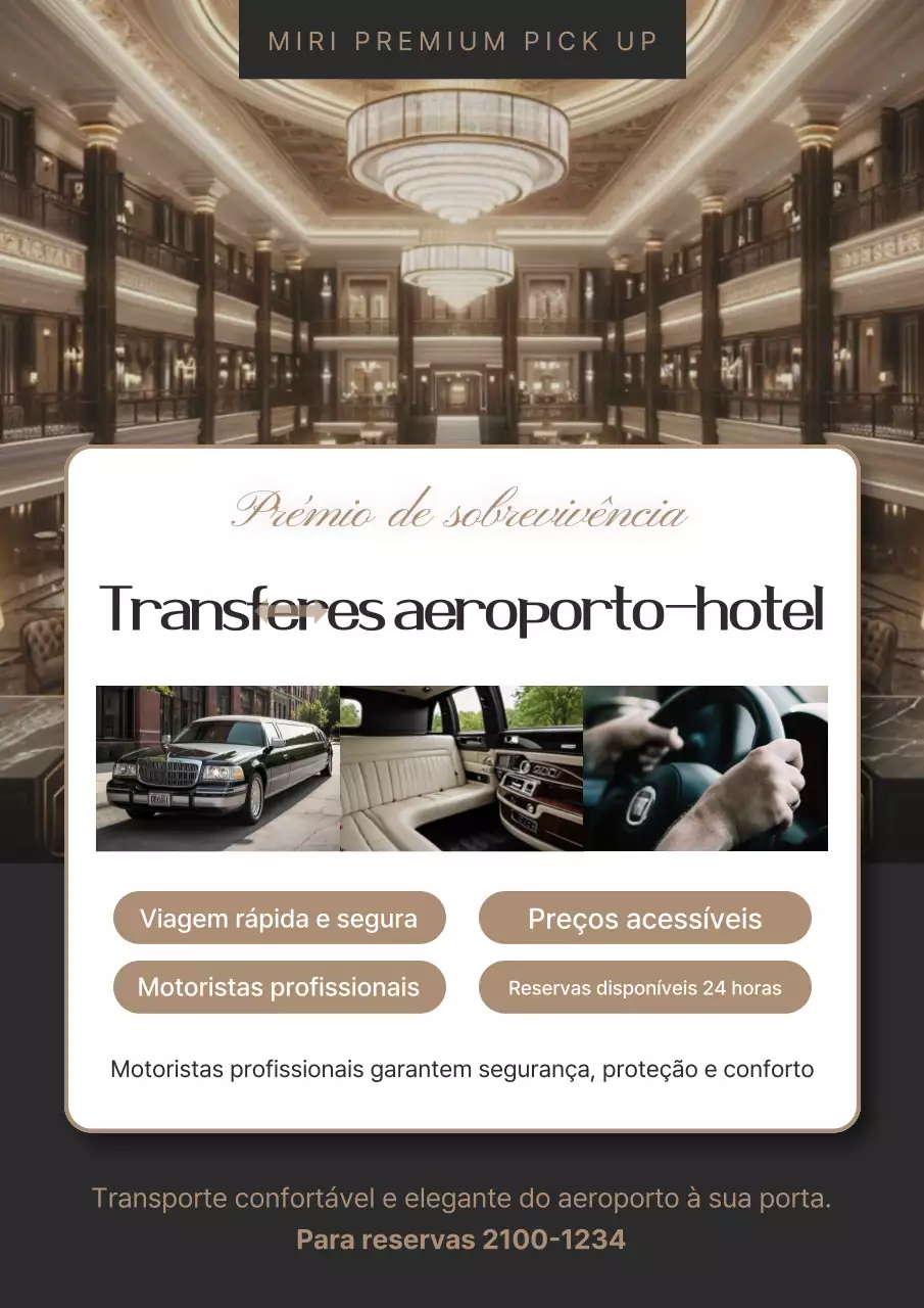 Promoção de serviço de coleta de luxo no aeroporto